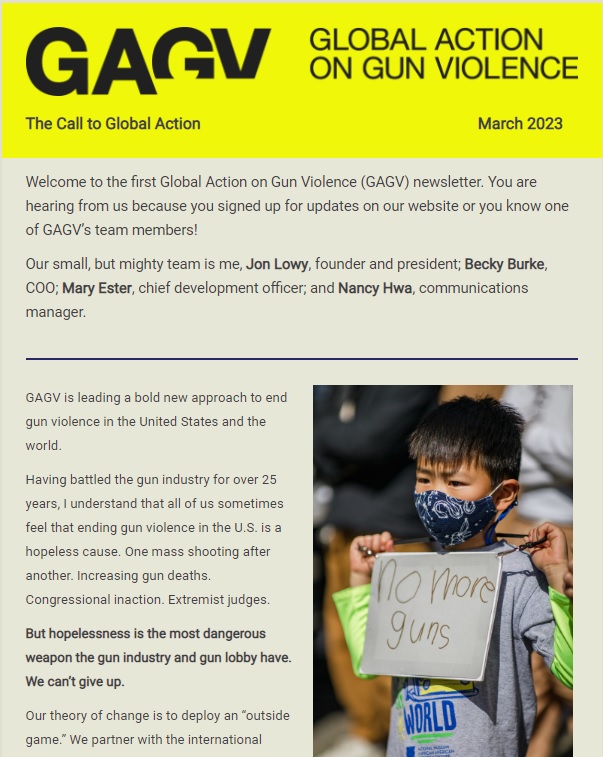 Inaugural GAGV newsletter